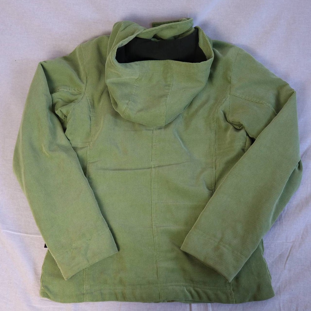 Patagonia Womens XS Sage Green Corduroy Hooded Fleece Lined Snap Front Jacket - Picture 2 of 6